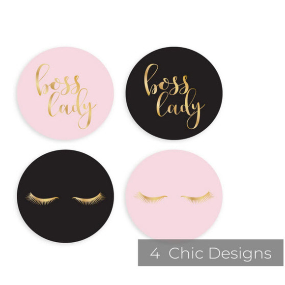 500 gold foil boss lady wafer stickers seals - Picture 5 of 6